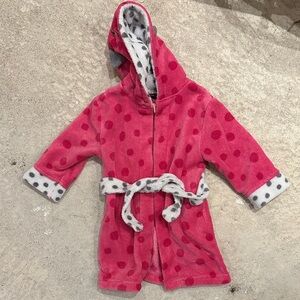 Adorable Pink Polka Dot Kids Pajama Robe